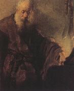 REMBRANDT Harmenszoon van Rijn St Paul at his Writing-Desk (mk33) oil